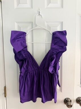 Impressions Boutique NWT Ruffled Peplum Top Size S